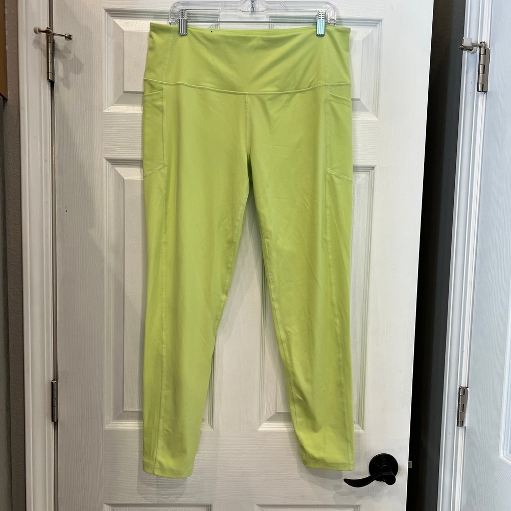 Victoria Sport Knockout Tights Polyamide Neon Lime Athleisure Electric Yoga XL